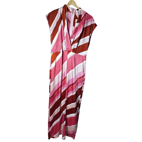 MANGO MNG Striped Jumpsuit Size Large NWT Brand New Missing Belt - Picture 7 of 15